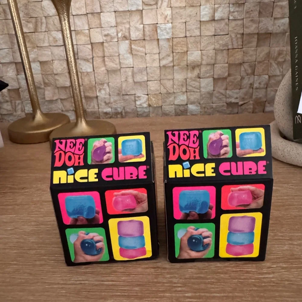 NeeDoh Nice Cube Squishy Stress Toy - Pink & Blue